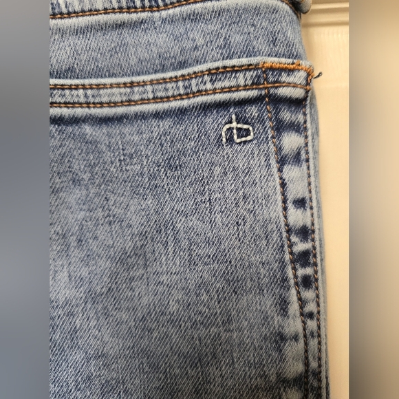 Rag & Bone DRE Low-Rise Boyfriend Raw Hem Acid Wash Blue Women Jeans Sz 27 - Picture 13 of 17